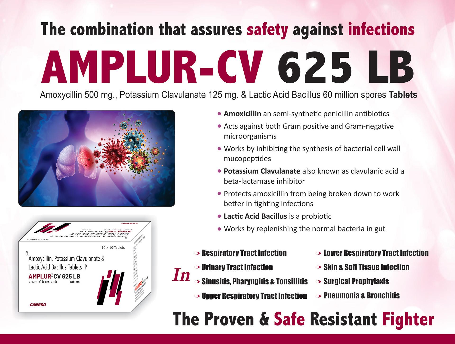 Amoxycillin, Potassium Clavulanate & Lactic Acid Bacillus Tablets