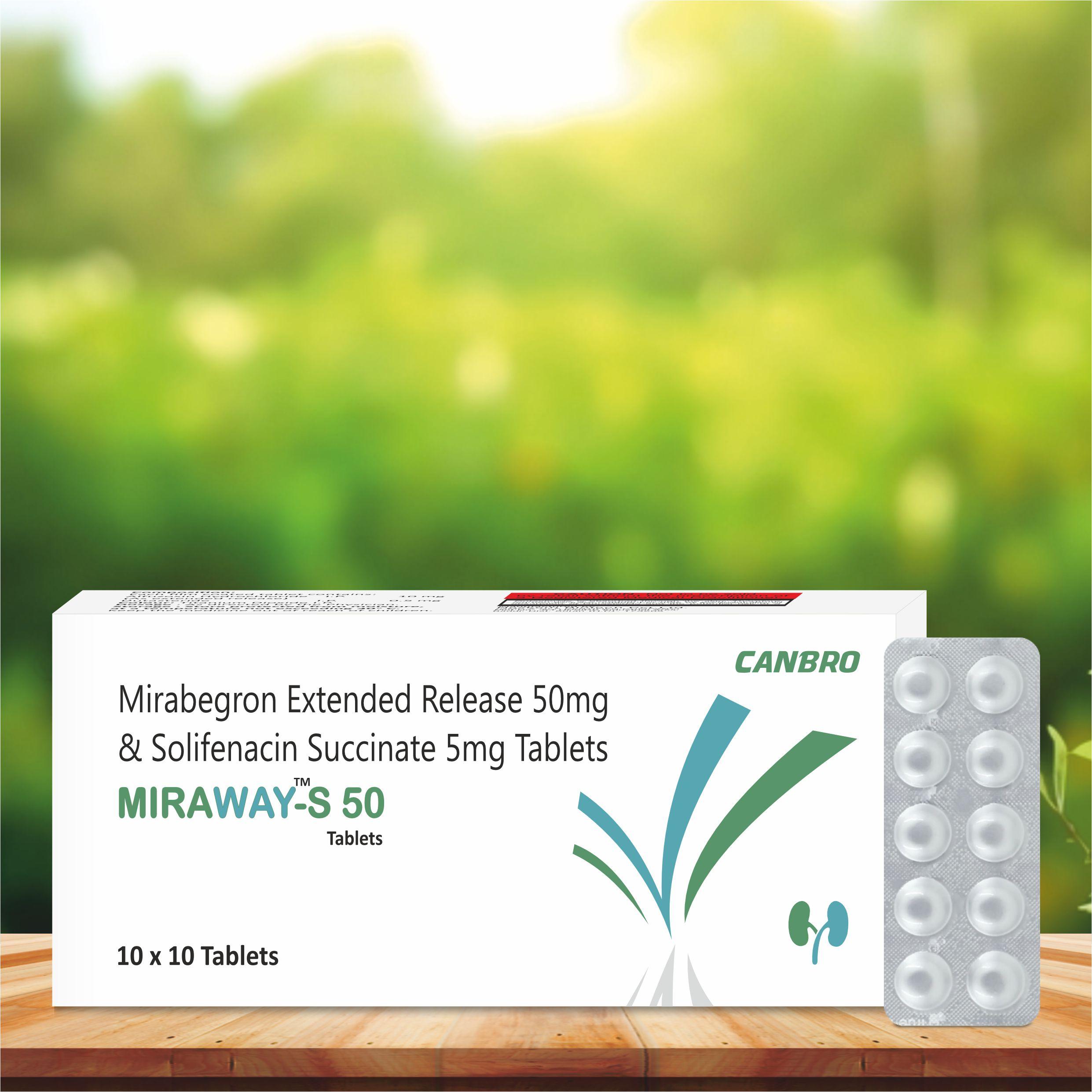 Mirabegron ER 50mg + Solifenacin 5mg Tablets