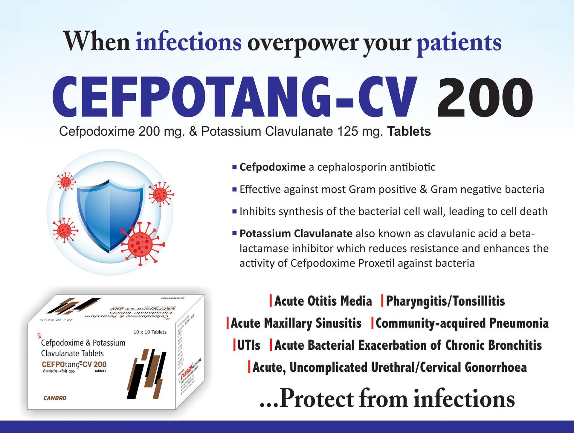 Cefpodoxime & Clavulanic Acid Tablet